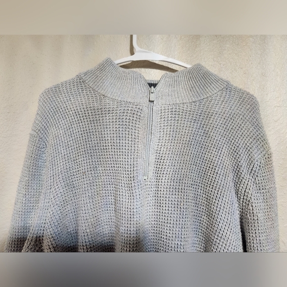 The Normal Brand Waffle Knit Quarter Zip Size Medium Gray - Picture 9 of 11